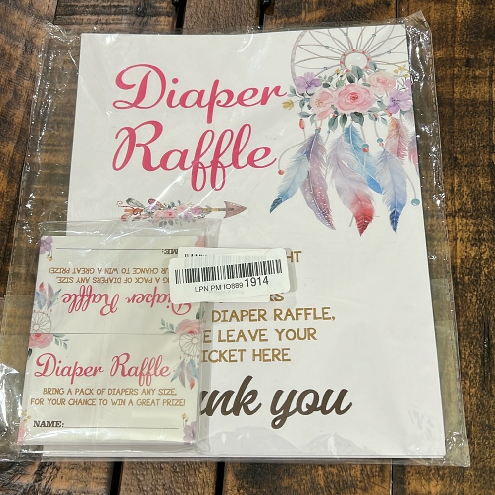 Diaper Raffle Baby shower boy or girl game
